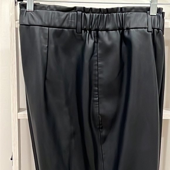 VIOLETA Faux Leather Adjustable Waist Cropped Pants - Picture 2 of 12